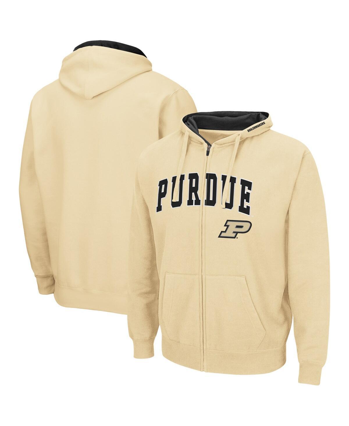 Men's Colosseum Gold Purdue Boilermakers Arch & Logo 3.0 Full-Zip Hoodie, Size: Large Product Image