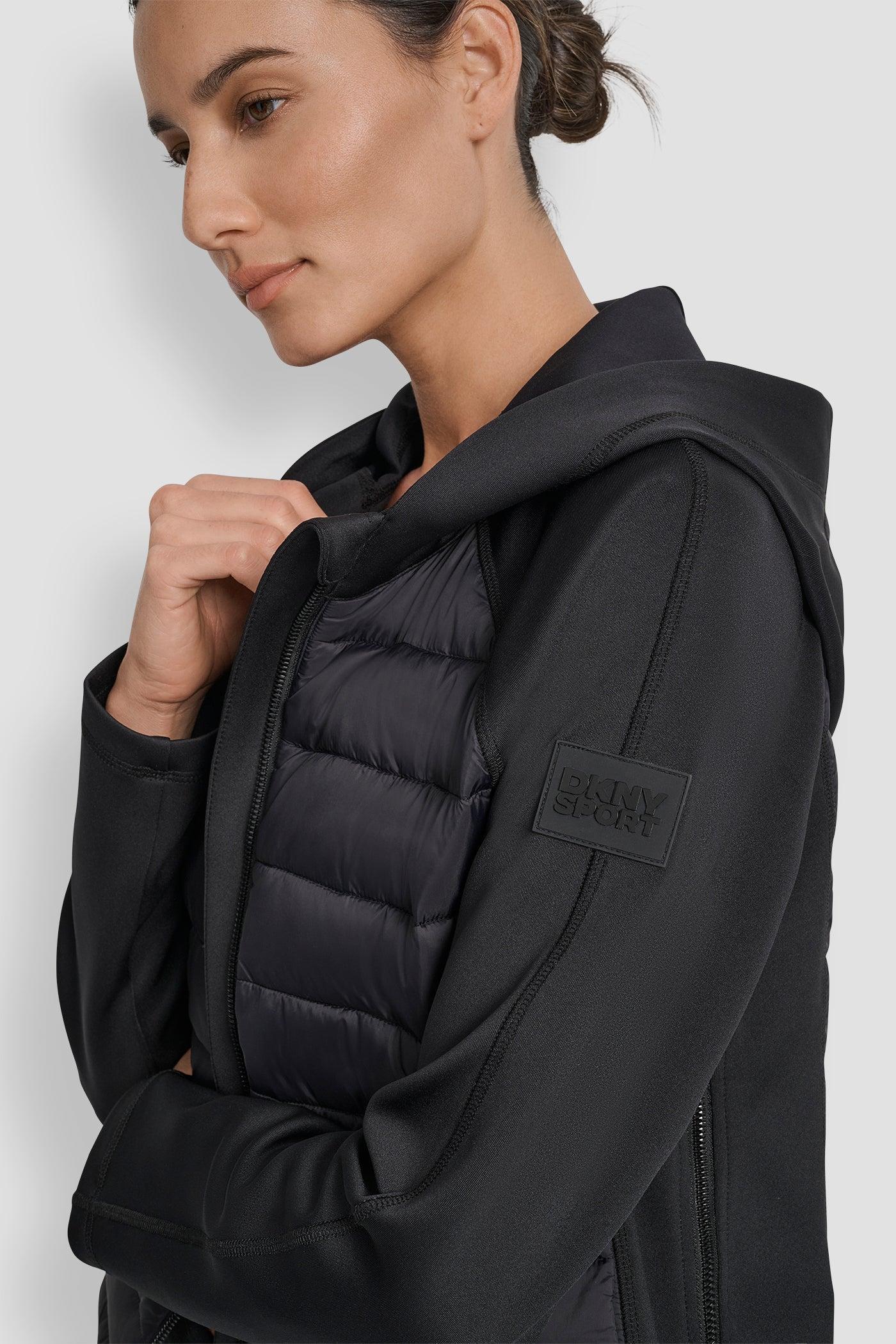 MIXED MEDIA HOODED HI LOW JACKET Product Image