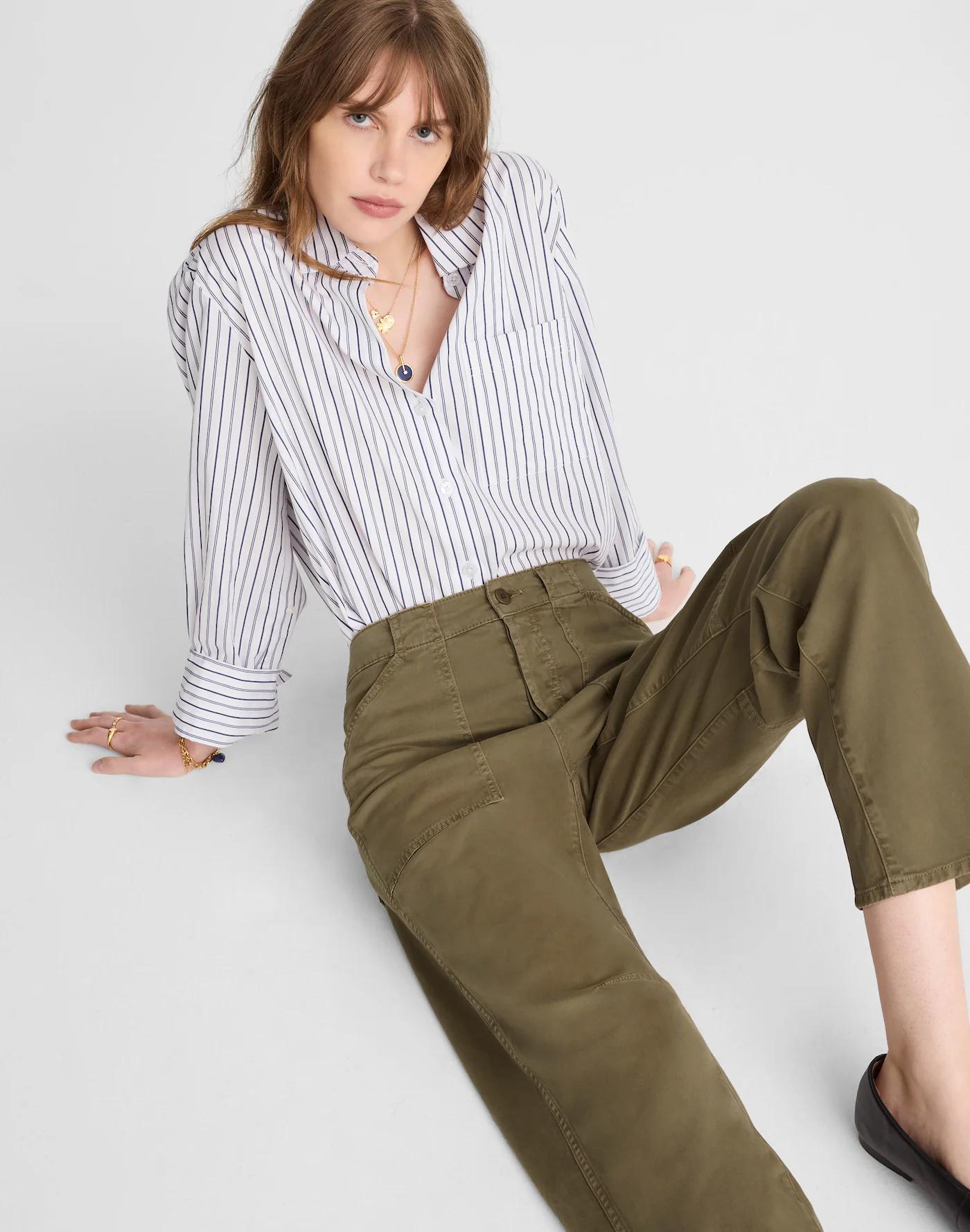 The Darted Barrel-Leg Utility Pant Product Image