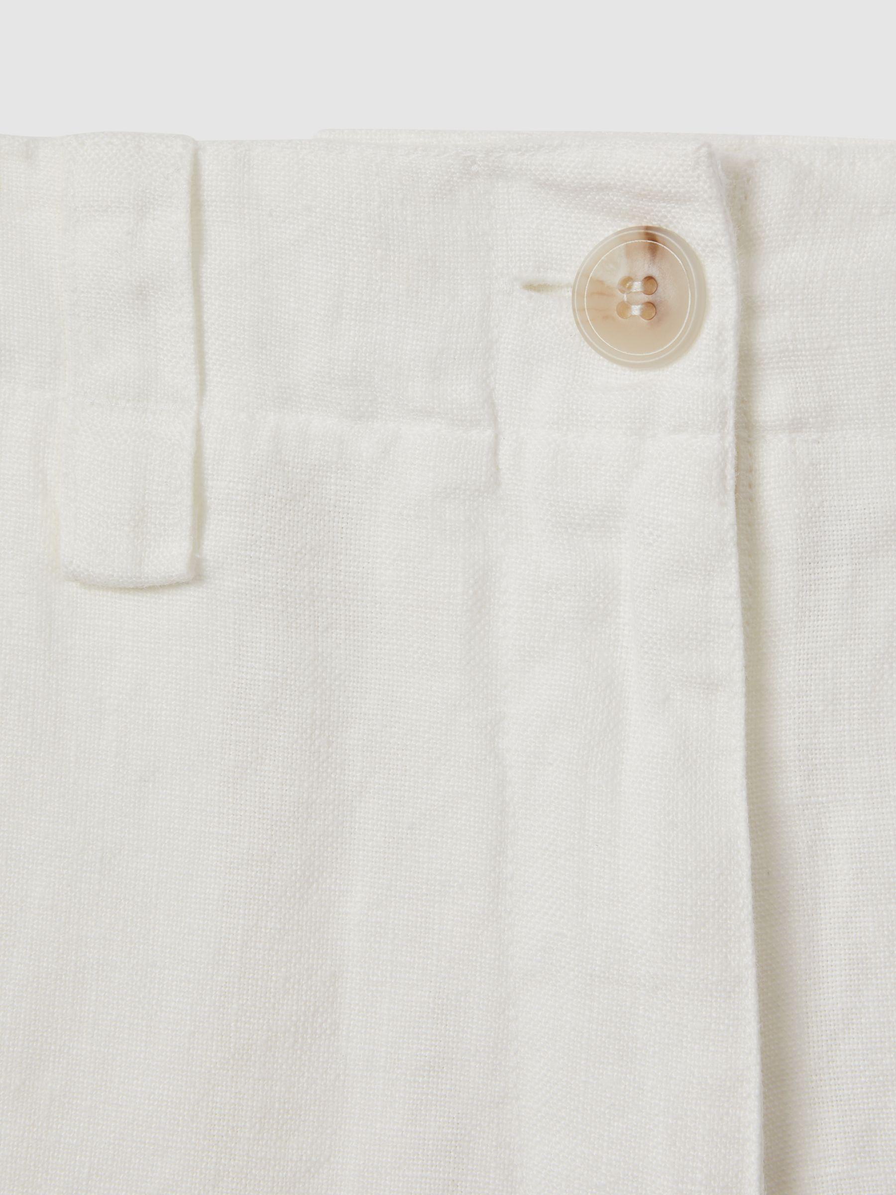 Linen Garment Dyed Shorts in White Product Image