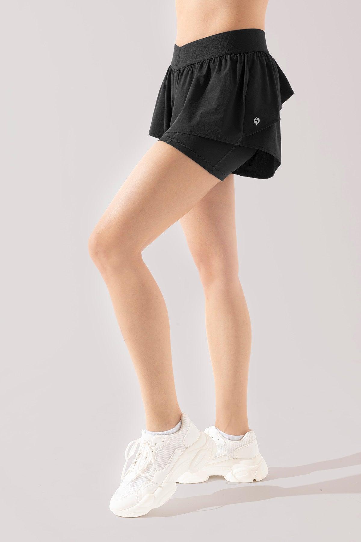 On the Run Ruffle Short - Black Product Image