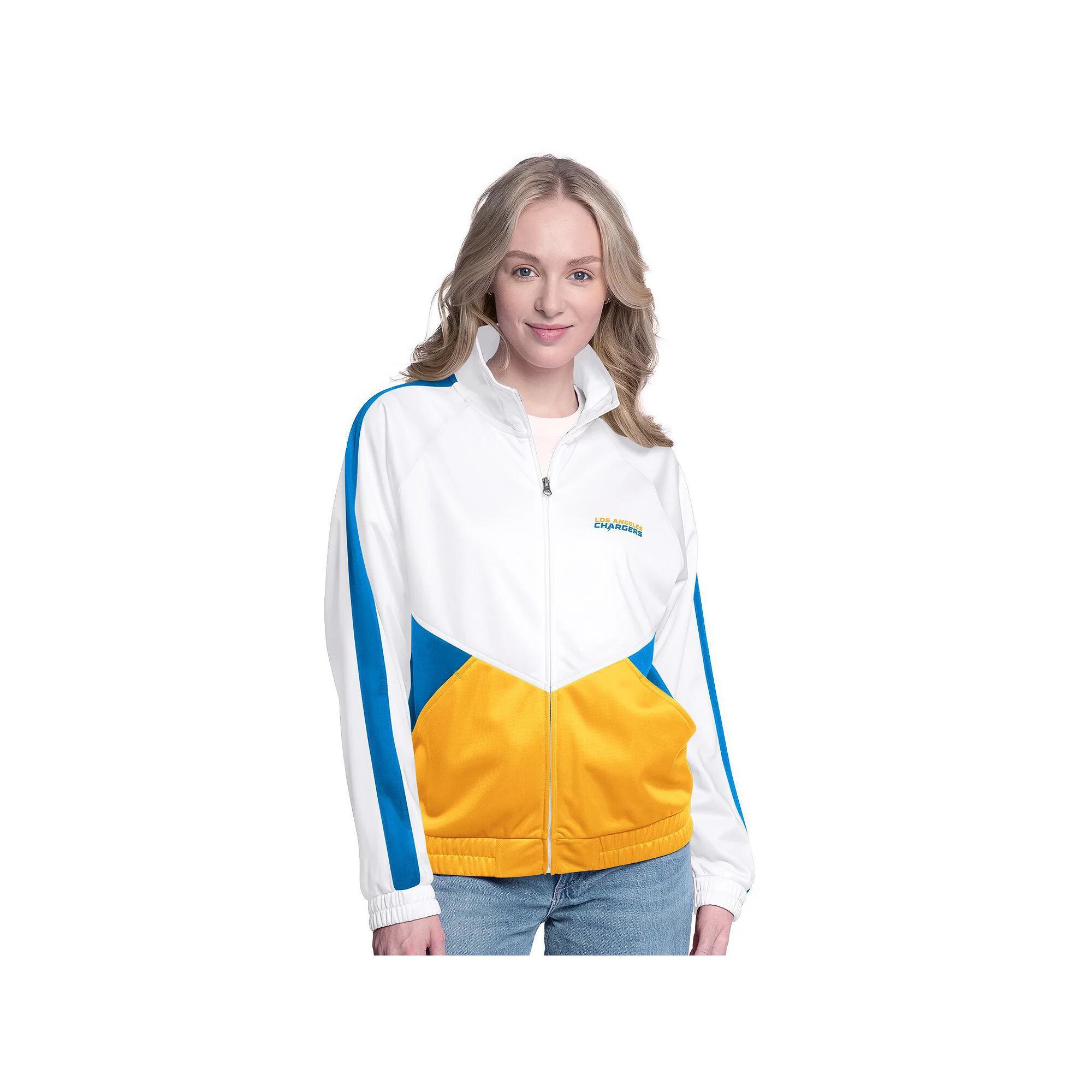 Women's G-III Sports by Carl Banks White/Royal New York Mets Rally Rhinestone Raglan Full-Zip Track Jacket,  Product Image