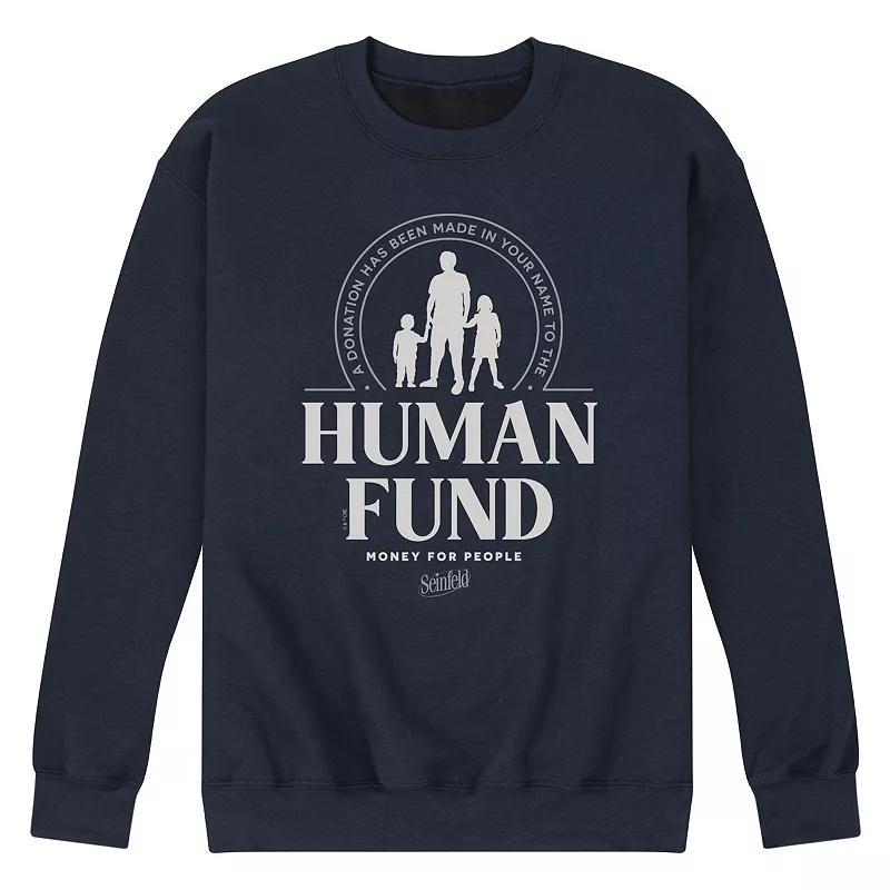 Men's Seinfeld The Human Fund Fleece Sweatshirt, Size: Large, Blue Product Image