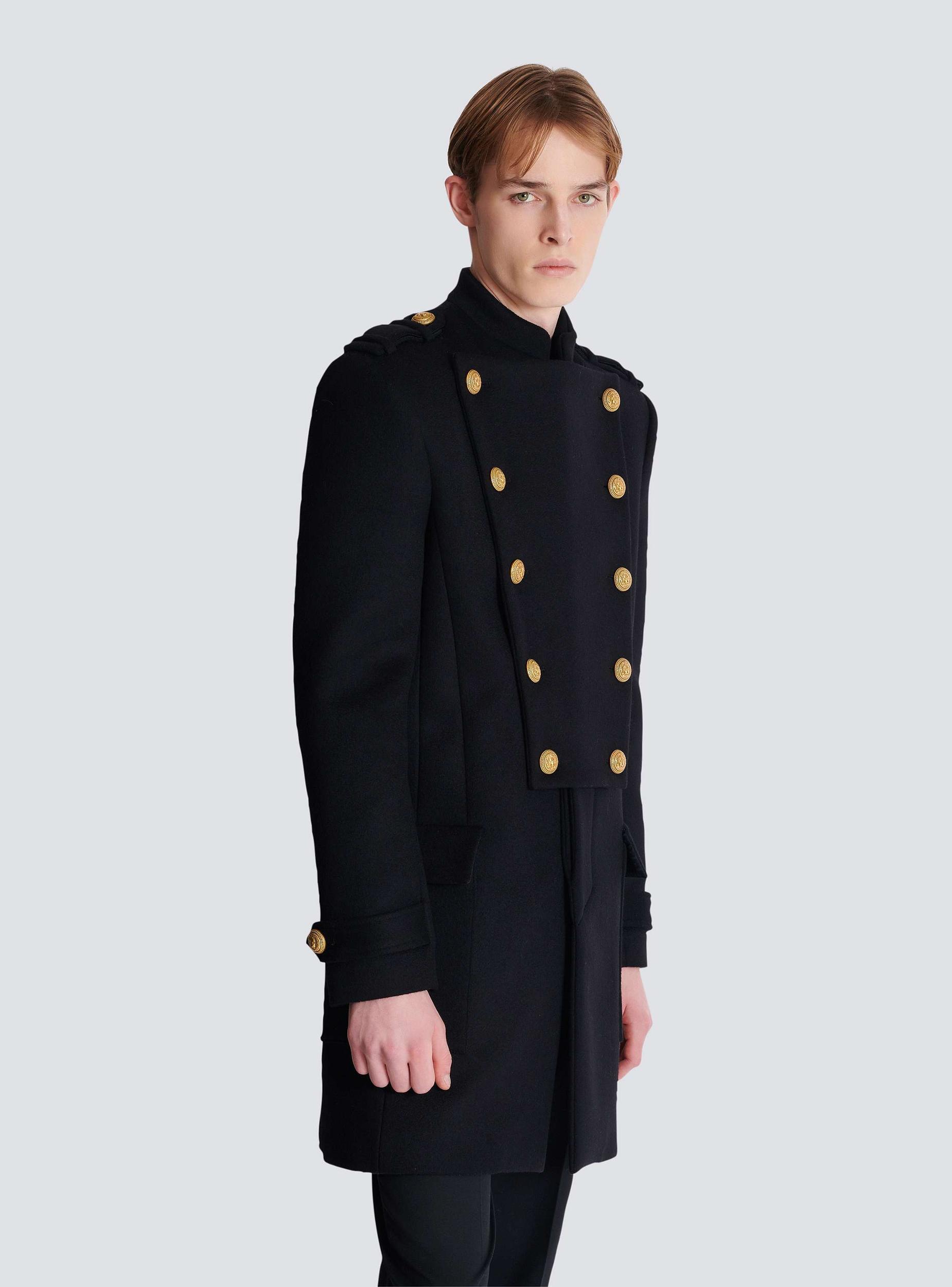 Wool and cashmere coat with detachable bib front Product Image