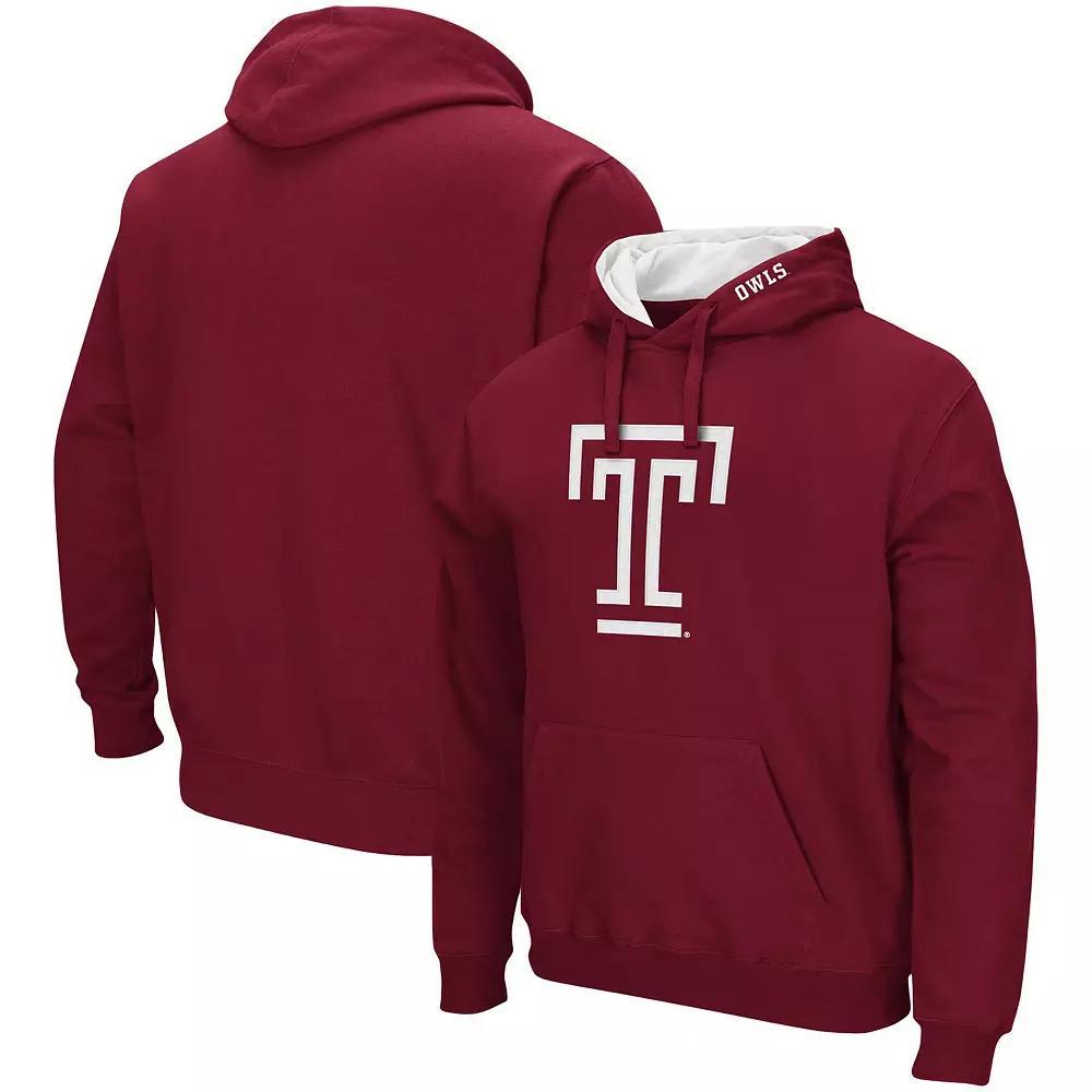 Men's Colosseum Cherry Temple Owls Arch and Logo Pullover Hoodie, Size: Large, Tem Red Product Image