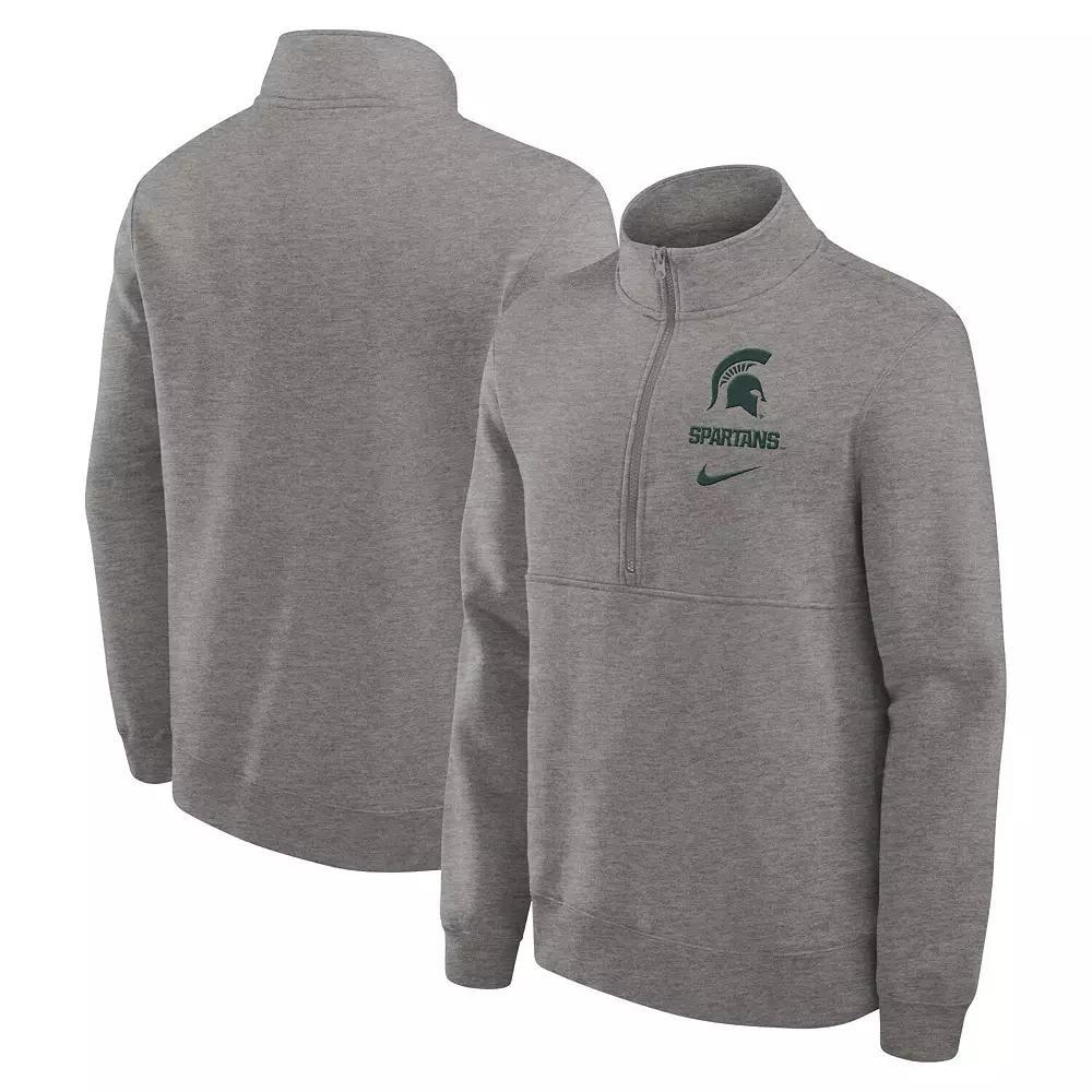 Men's Nike Heather Gray Stanford Cardinal Primetime Club Half-Zip Sweatshirt, Size: 3XL, Grey Product Image