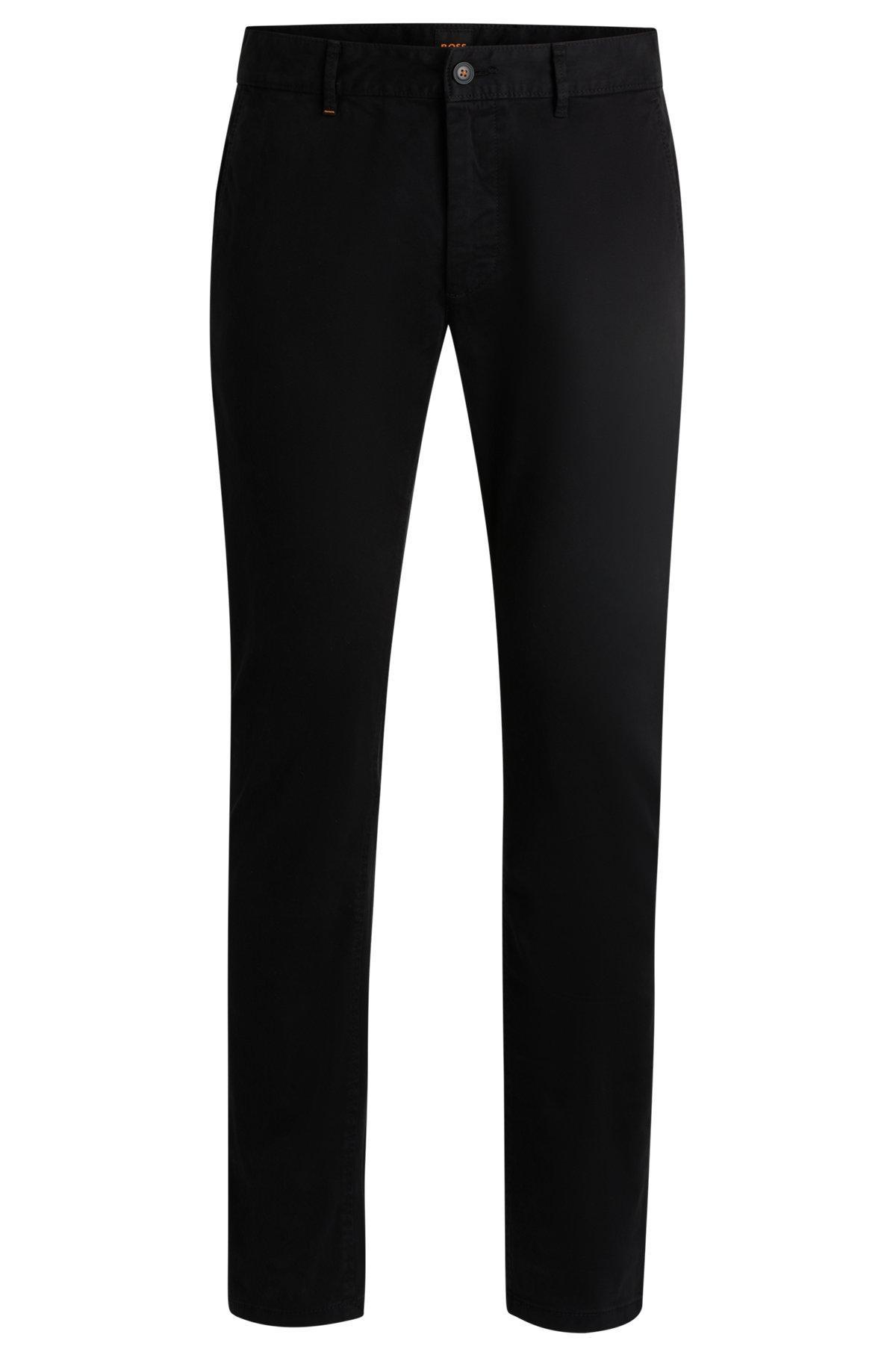 BOSS - Slim-fit chinos in stretch cotton - Black Product Image