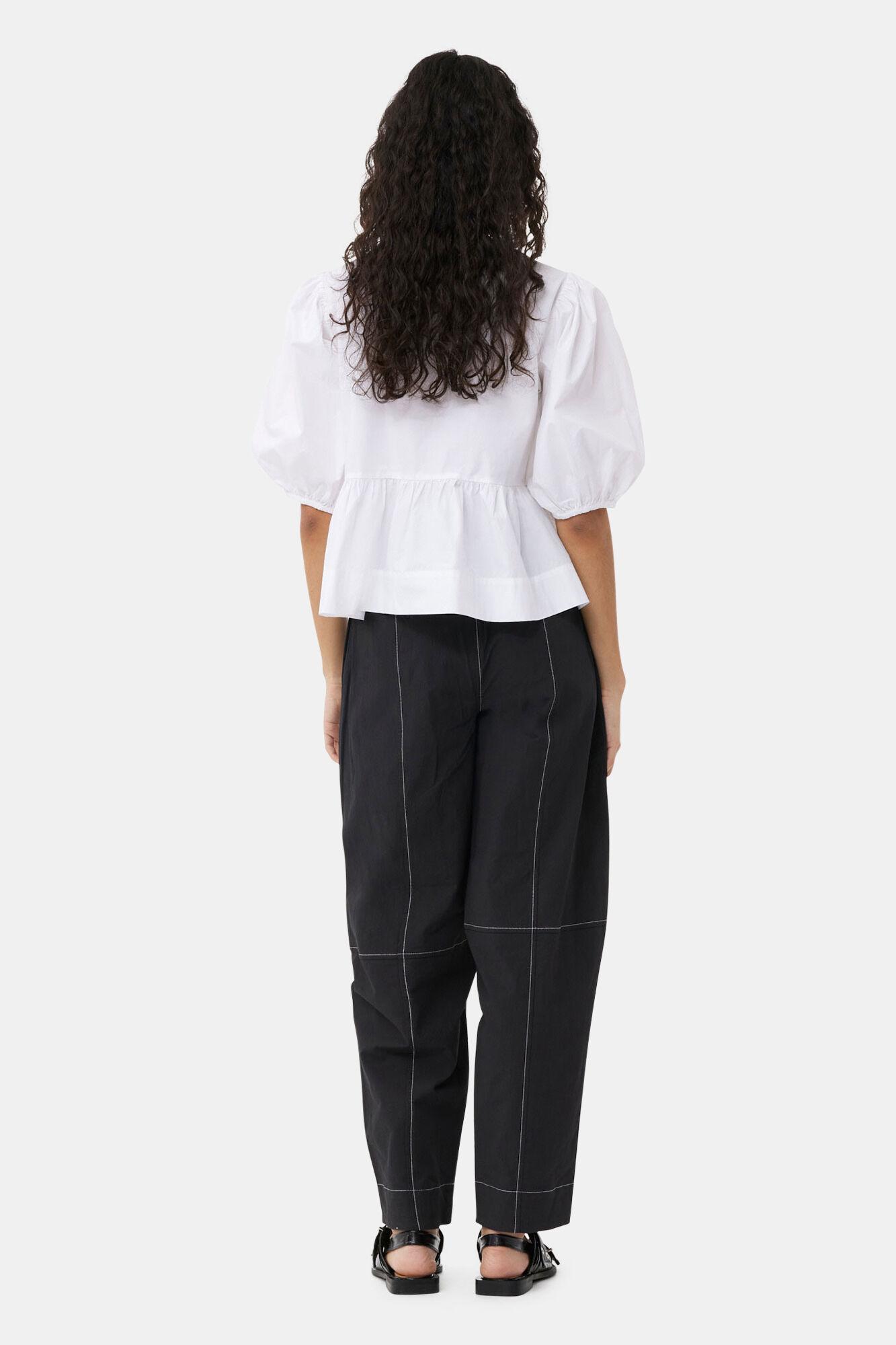 Black Elasticated Curve Pants Product Image