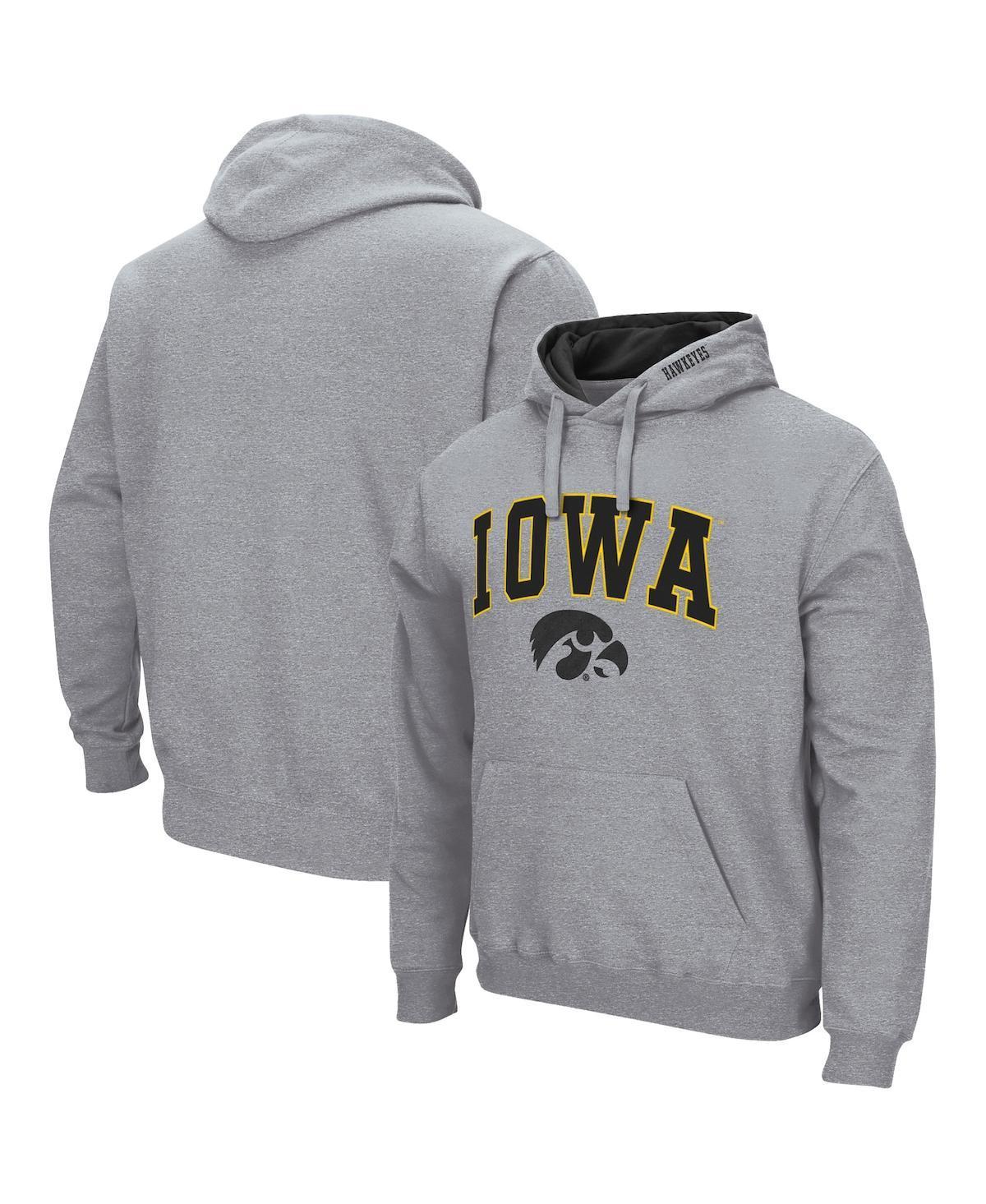 Mens Colosseum Charcoal Iowa Hawkeyes Arch & Logo 3.0 Full-Zip Hoodie Product Image