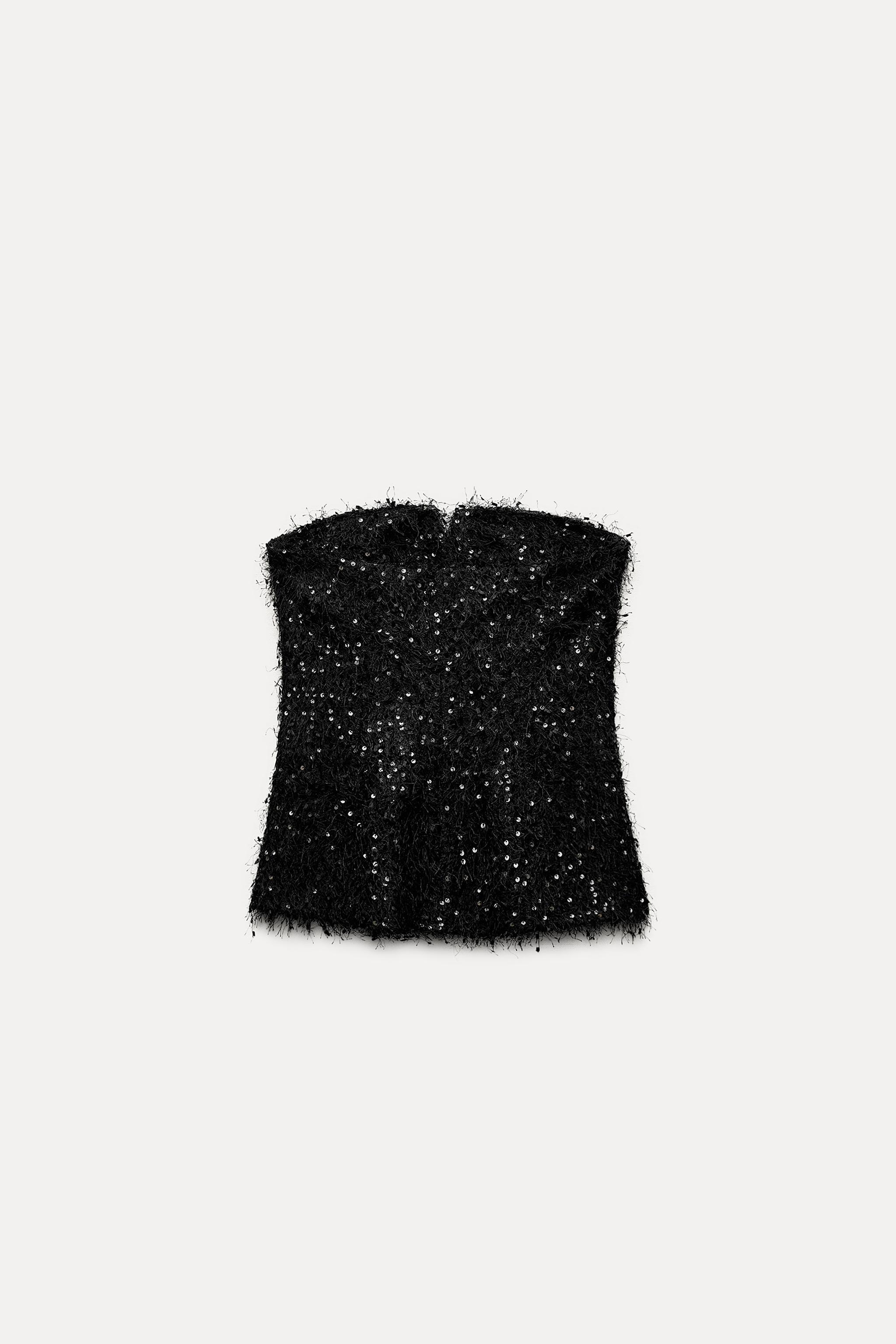 FRINGE AND SEQUIN BUSTIER TOP Product Image