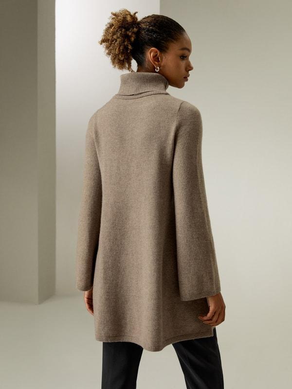 LILYSILK Long Cashmere Jumper Womens - Black Premium Cashmere - Comfortable A-Line Jumpers M Product Image