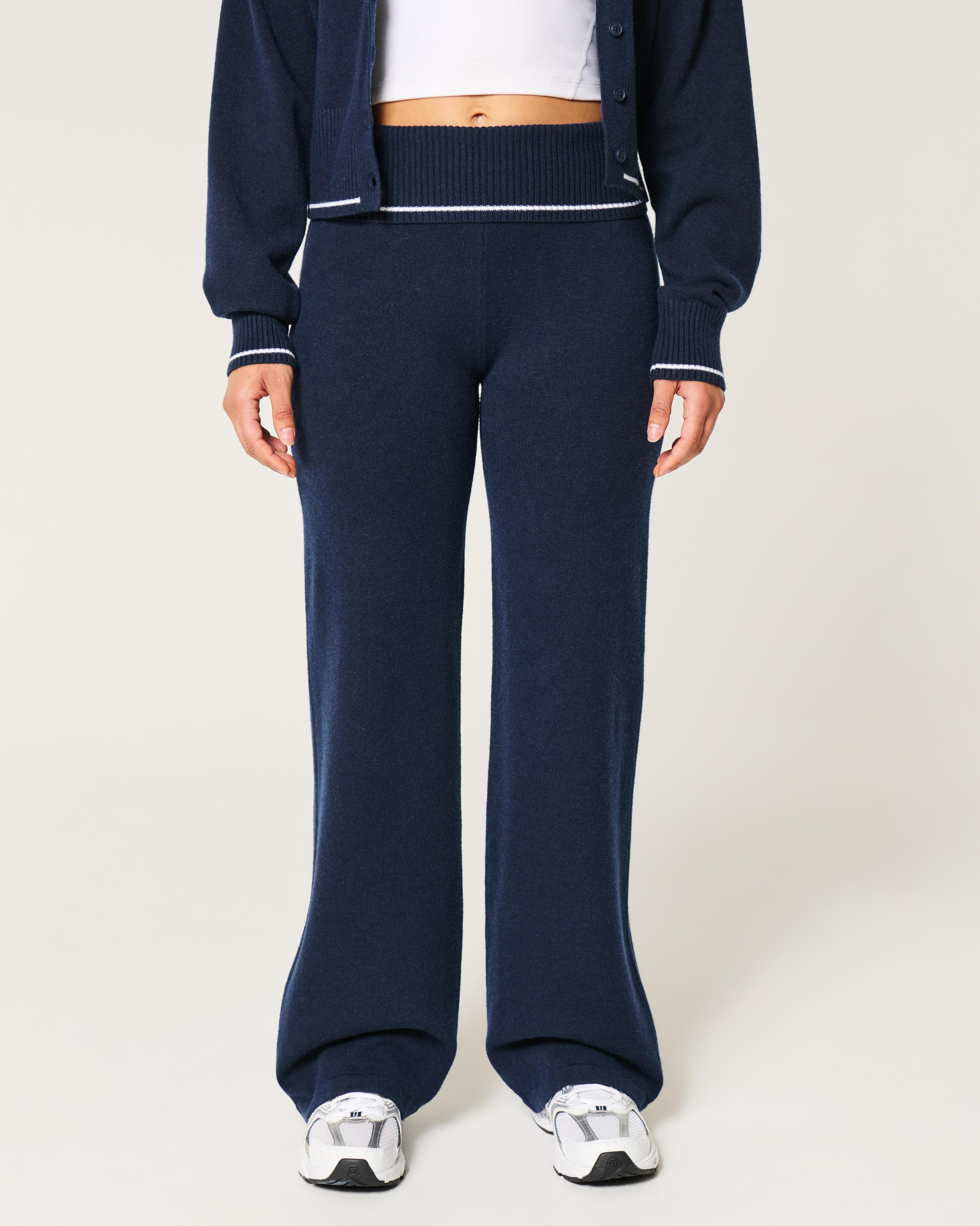 Gilly Hicks Sweater-Knit Straight Pants Product Image