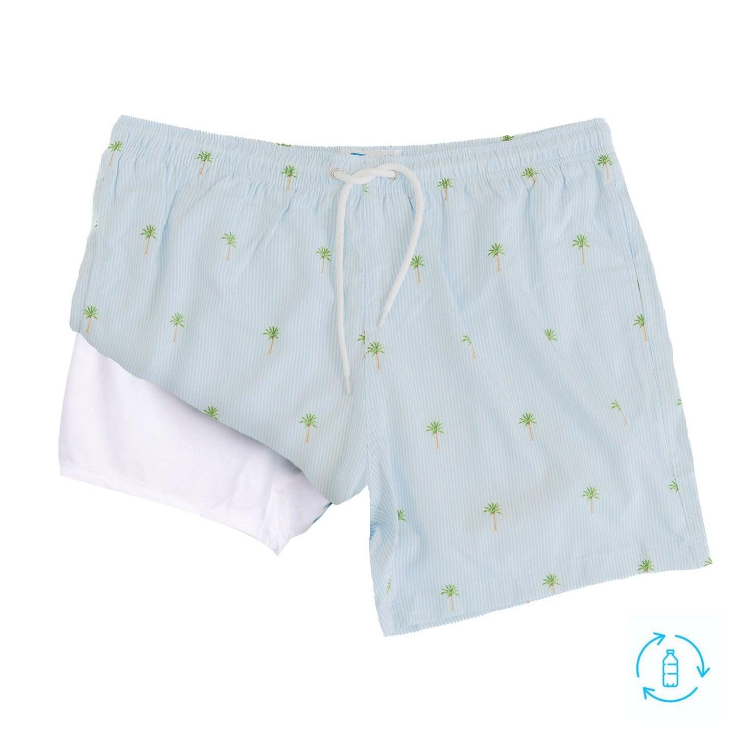 Bermies Palm Stripes Swim Trunks Product Image