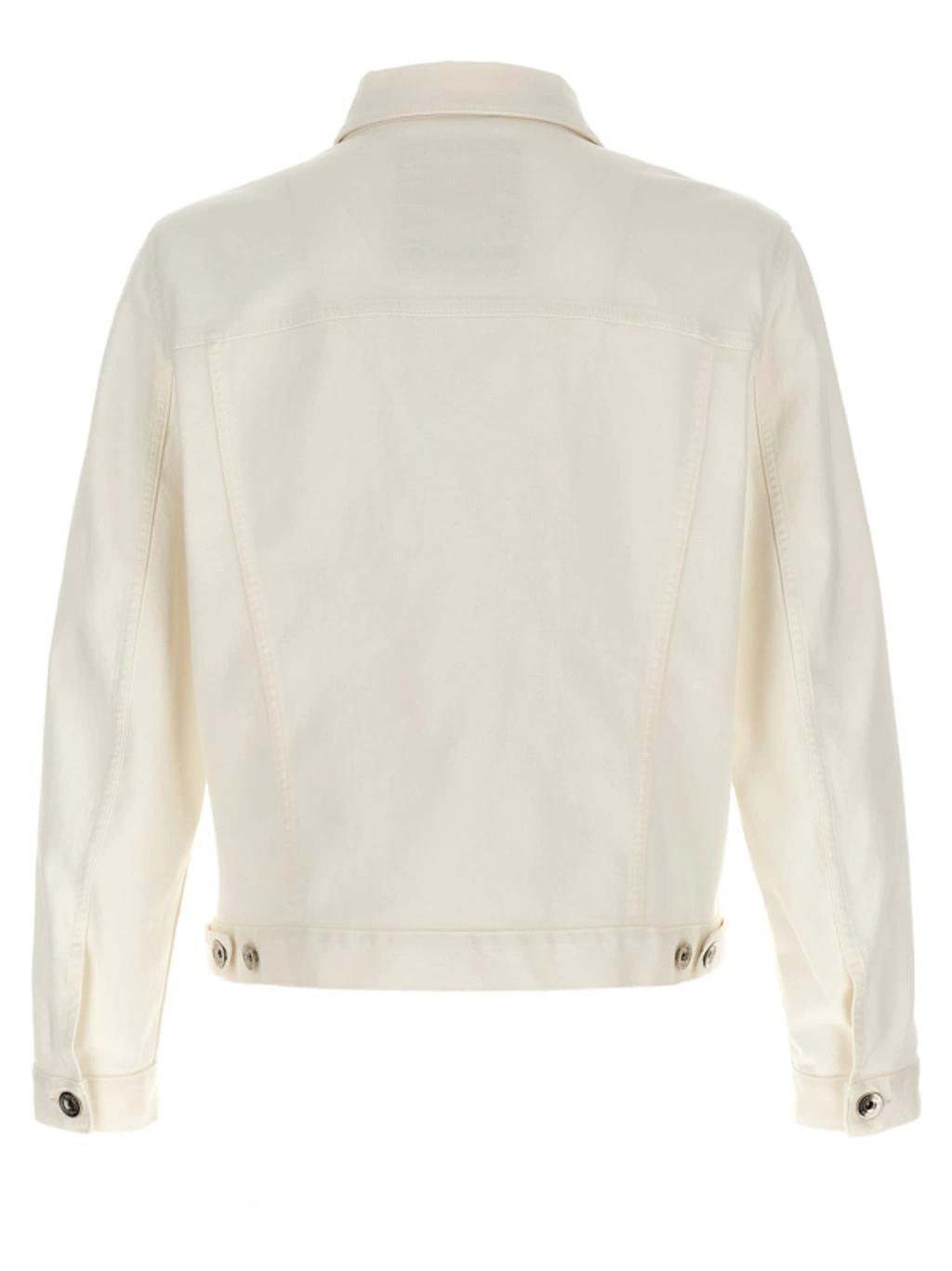 BRUNELLO CUCINELLI Slim-fit Denim Jacket In White Product Image