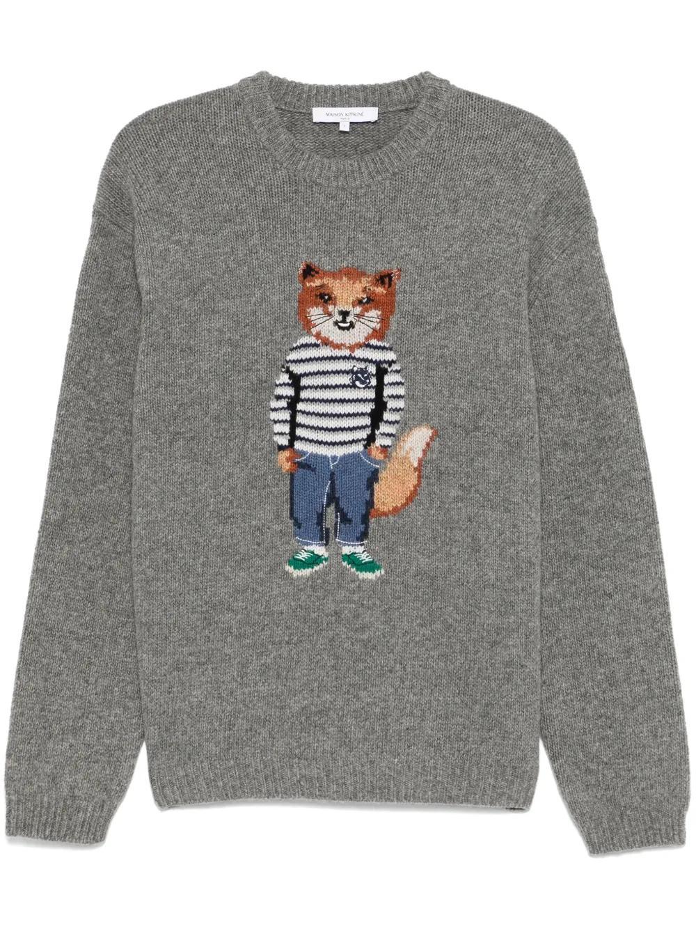 Dressed Fox-intarsia sweater Product Image