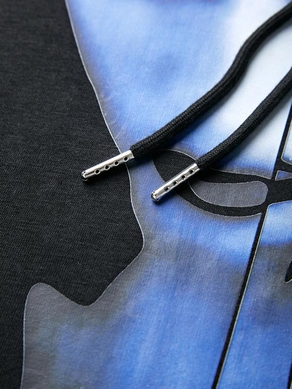 Men's Rock Character Print Oversized Hoodie Product Image