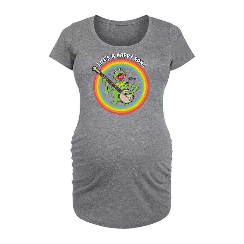 Disneys The Muppets Maternity Lifes A Happy Song Graphic Tee, Womens Grey Gray Product Image