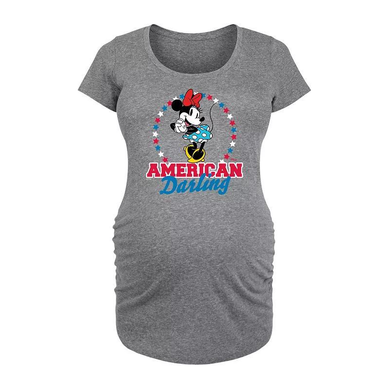 Disney's Mickey Mouse Maternity Happy Birthday America Graphic Tee, Women's, Size: XXL-MAT, Grey Gray Product Image