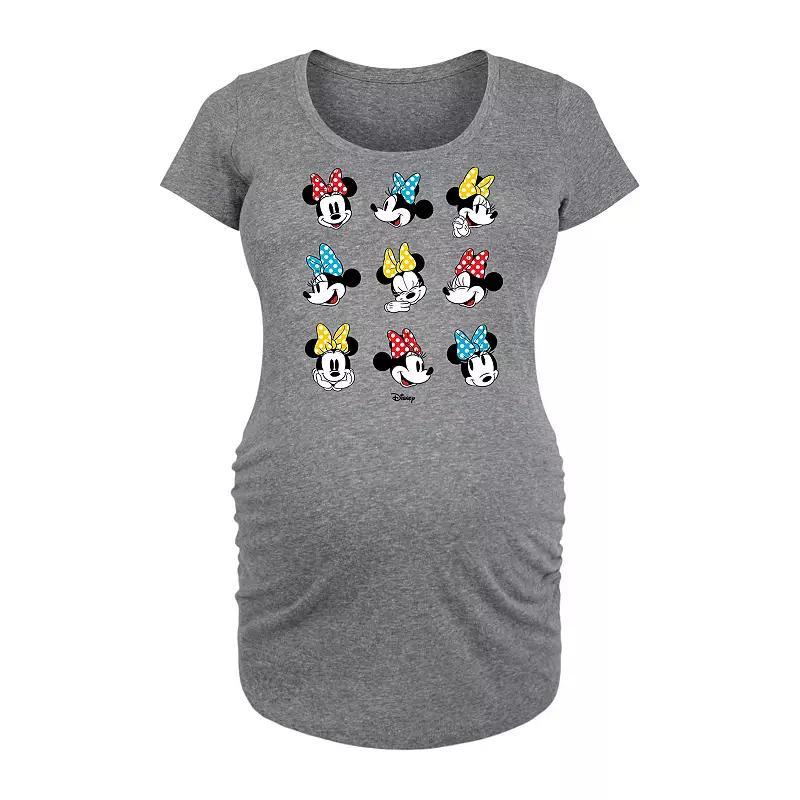 Disney's Minnie Mouse Maternity Dot Bow Grid Graphic Tee, Women's, Size: XXL-MAT, Grey Gray Product Image