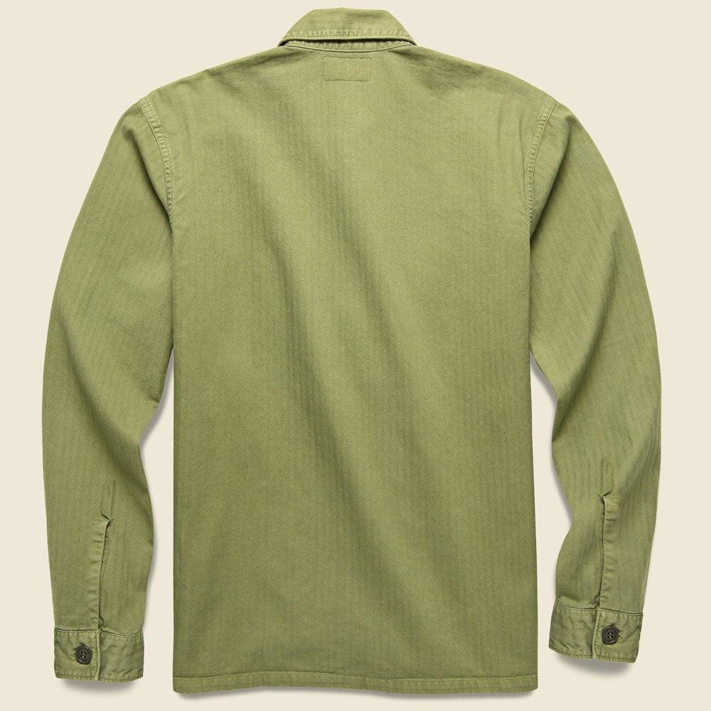 Reverse Sateen Overshirt - Olive Product Image