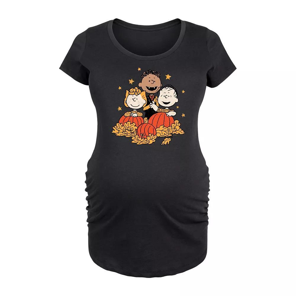 Maternity Peanuts Pumpkin and Leaves Graphic Tee, Women's,  Product Image