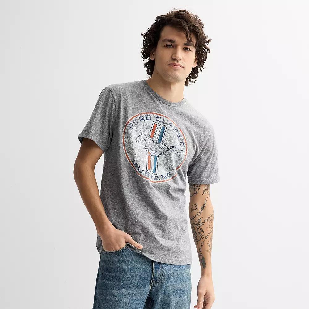 Mens Ford Mustang Tee Snow Grey Product Image