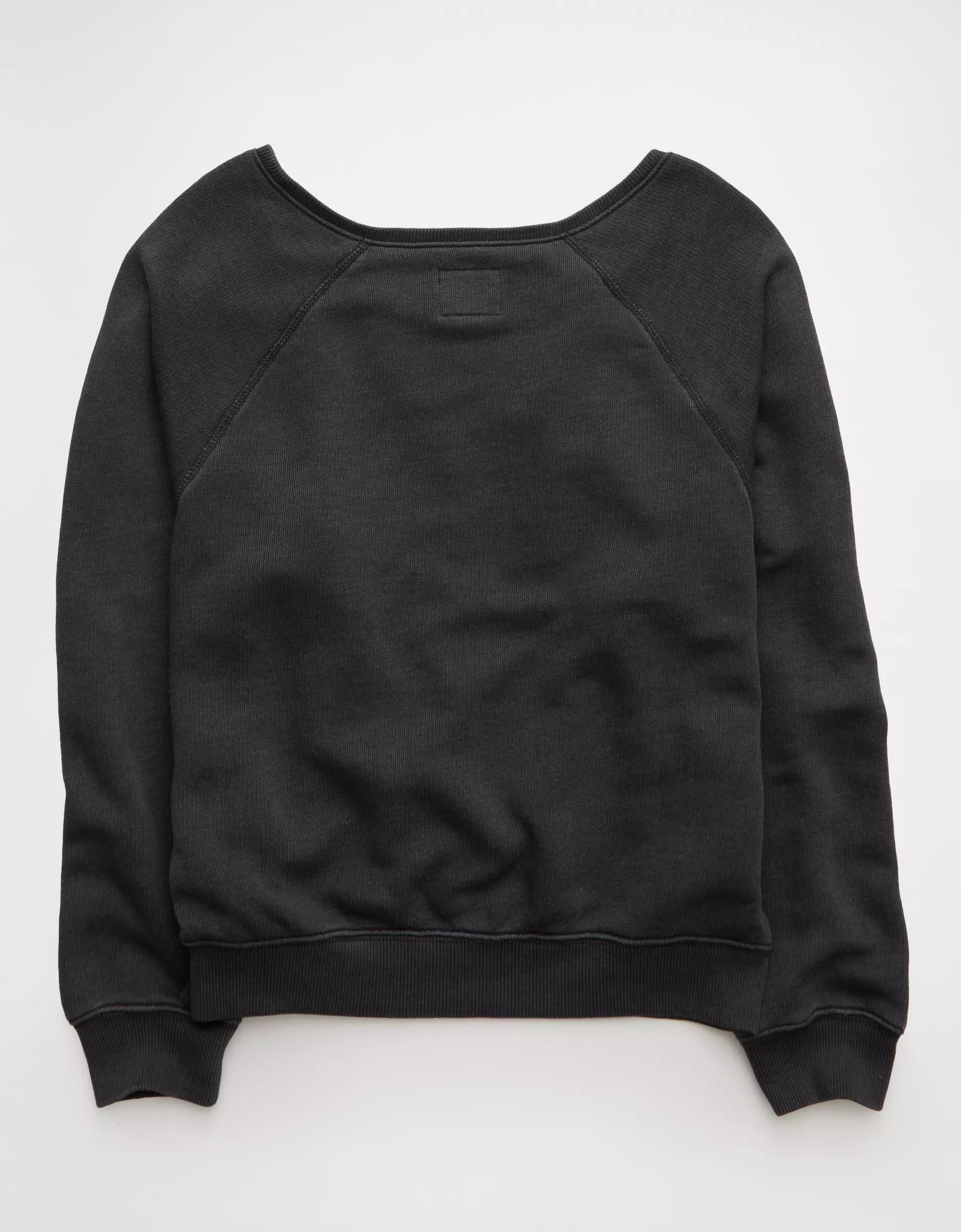 AE Wisconsin Badgers Graphic Off The Shoulder Sweatshirt Product Image