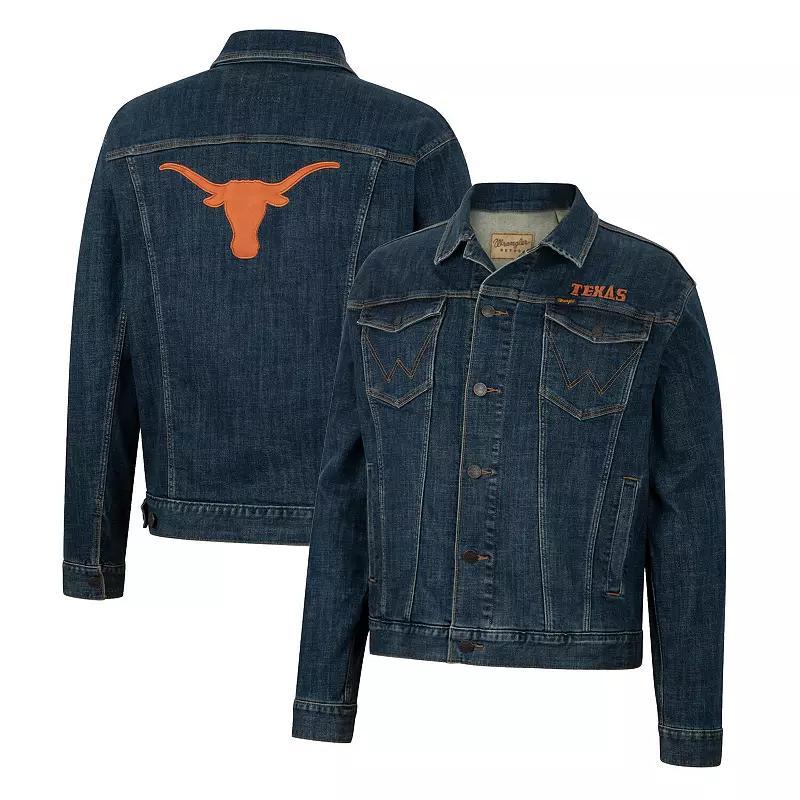 Men's Colosseum x Wrangler Navy Texas Longhorns Retro Button-Up Denim Jacket,  Product Image