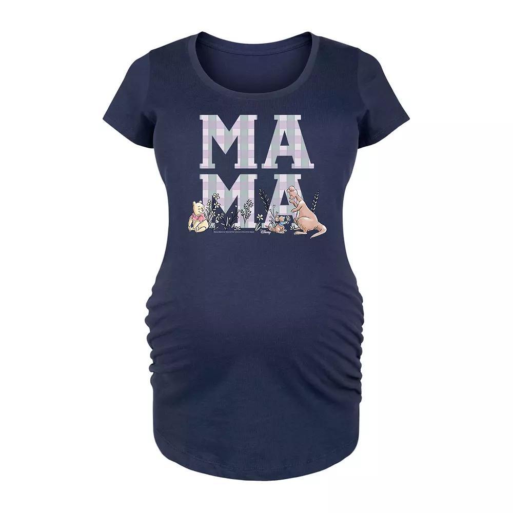 Disney's Winnie the Pooh Maternity Mama Grid Graphic Tee, Women's, Size: Small-Mat, Blue Product Image