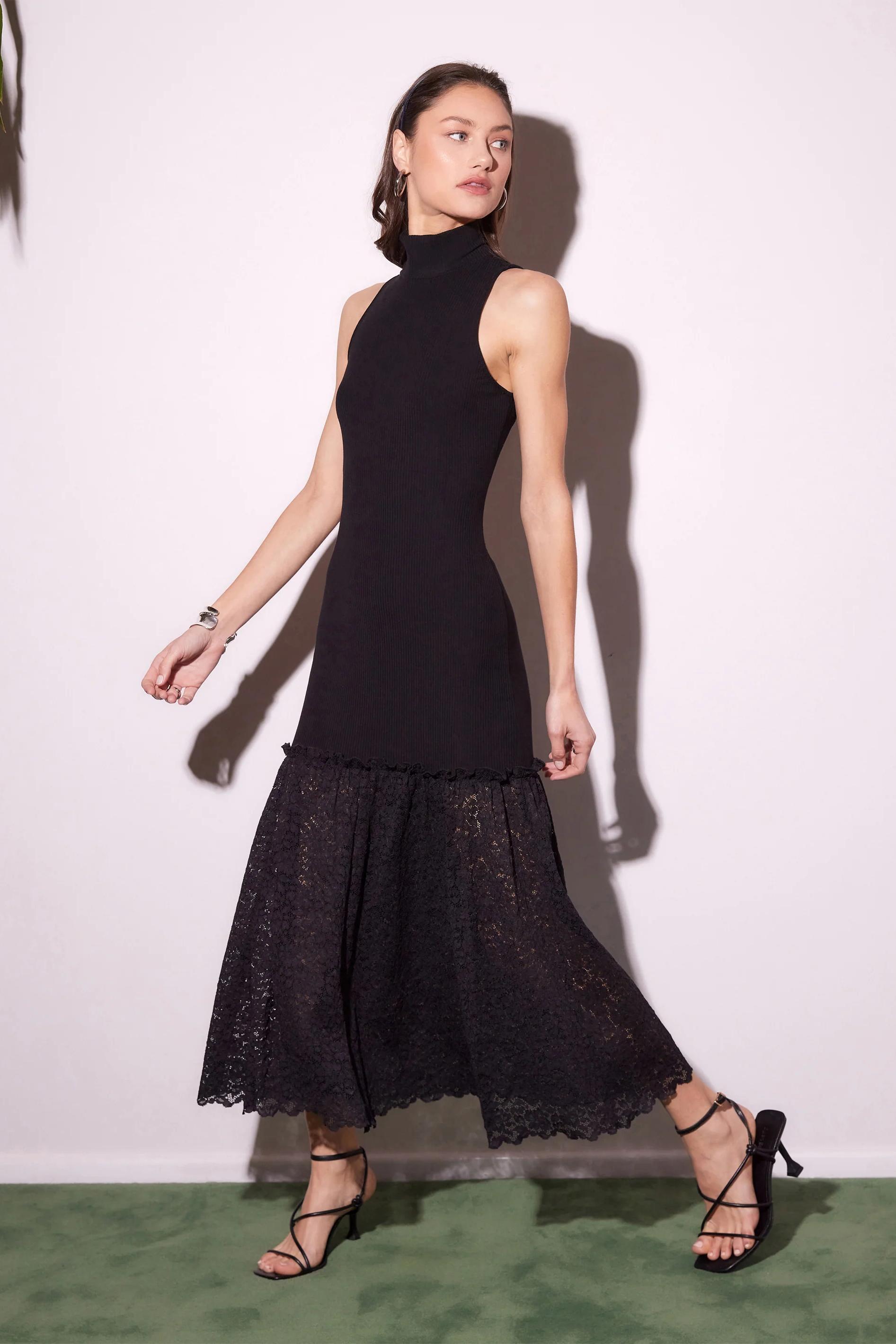 Liana Contrast Lace Dress Product Image