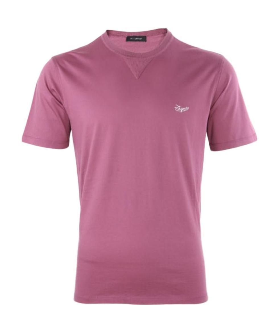 ZEGNA Logo Short Sleeved T-shirt In Pink Product Image