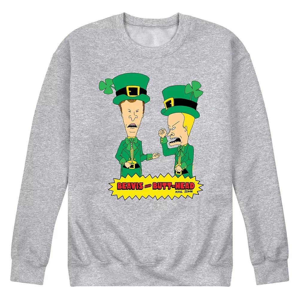 Men's Beavis And Butthead St Patricks Day Sweatshirt, Size: XL, Gray Product Image