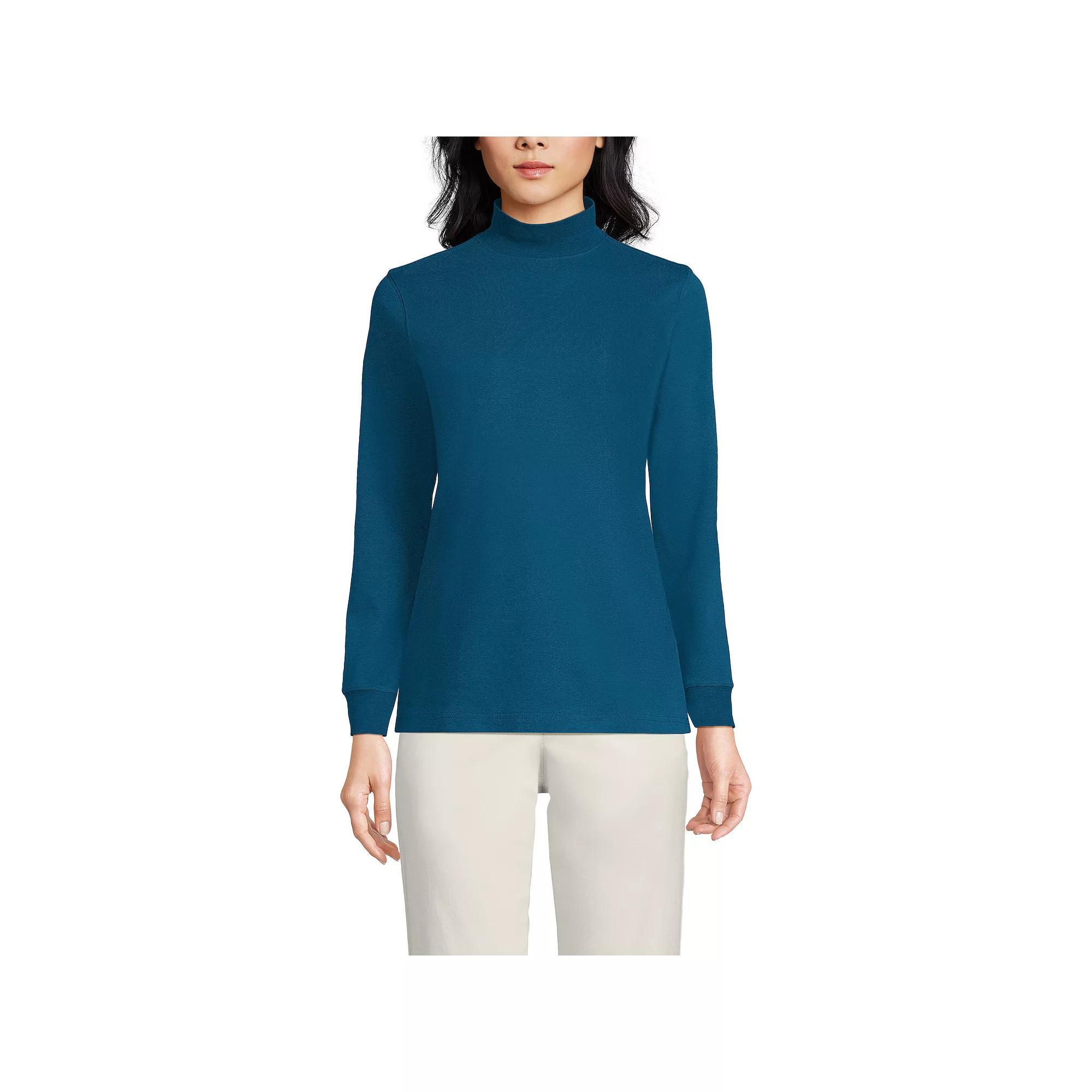 Petite Lands' End Relaxed Long Sleeve Mockneck Top, Women's,  Product Image
