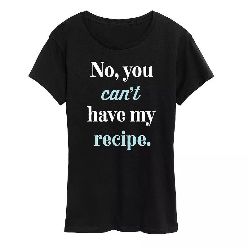 Women's No Can't Have Recipe Graphic Tee, Size: Small, Heather Grey Product Image