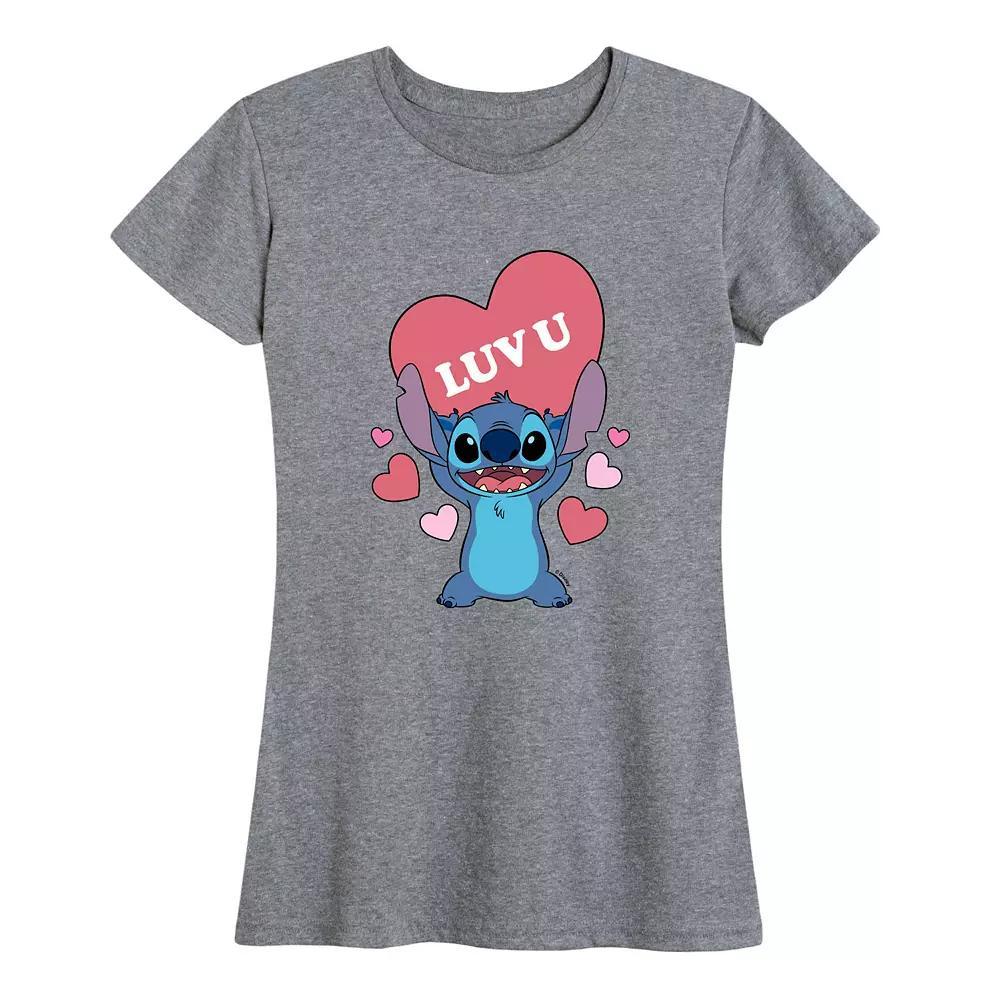 Disney's Lilo & Stitch Women's Luv U Heart Graphic Tee,  Product Image