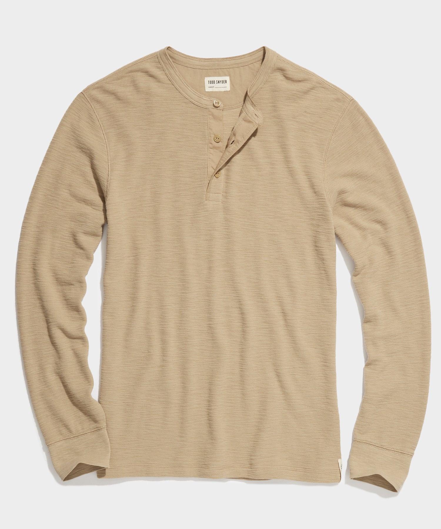 Lightweight Mini Waffle Henley in Baja Dunes Product Image