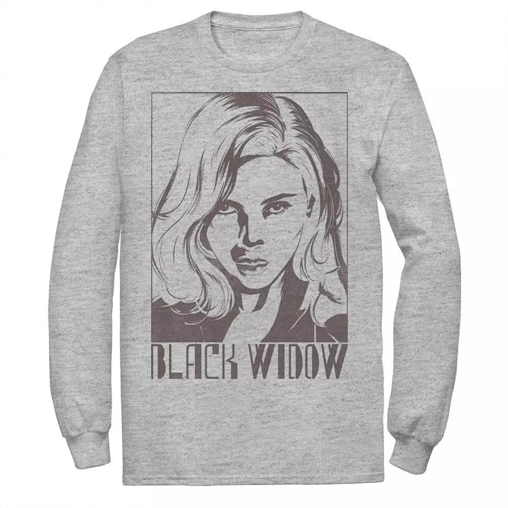 Men's Marvel Black Widow Tie Dye Line Art Tee, Size: XL, Athletic Grey Product Image