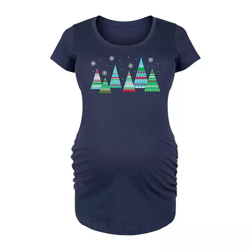 Maternity Scandinavian Trees Graphic Tee, Women's, Size: XL-Mat, Blue Product Image