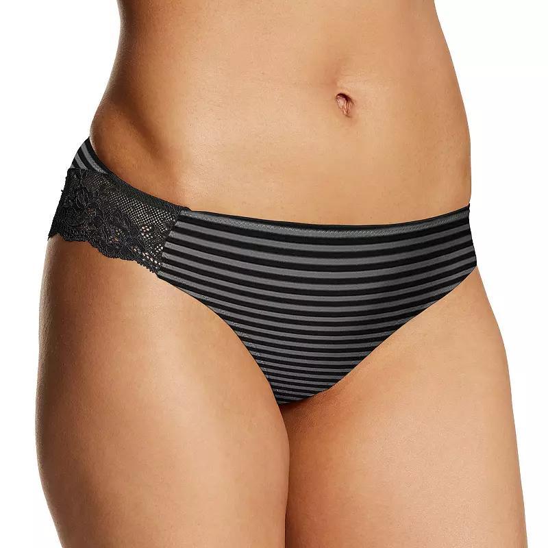 Maidenform Lace Back Tanga Underwear 40159, Womens Silver Pin Stripe Product Image