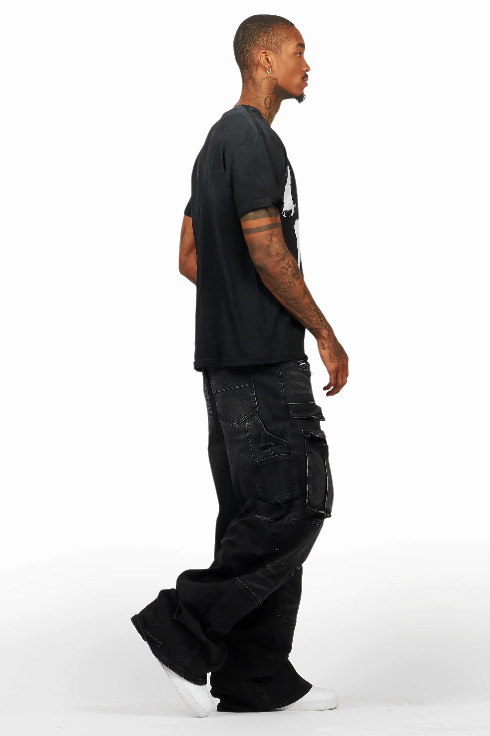 Banyan Black T-Shirt & Burain Baggy Fit Jean Bundle Male Product Image