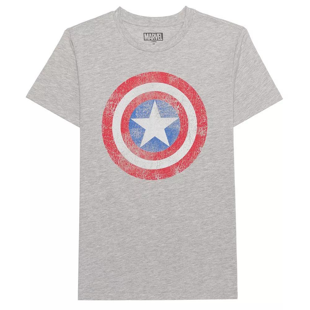 Men's Marvel Captain America Shield Crew Graphic Tee, Size: XXL, Grey Product Image