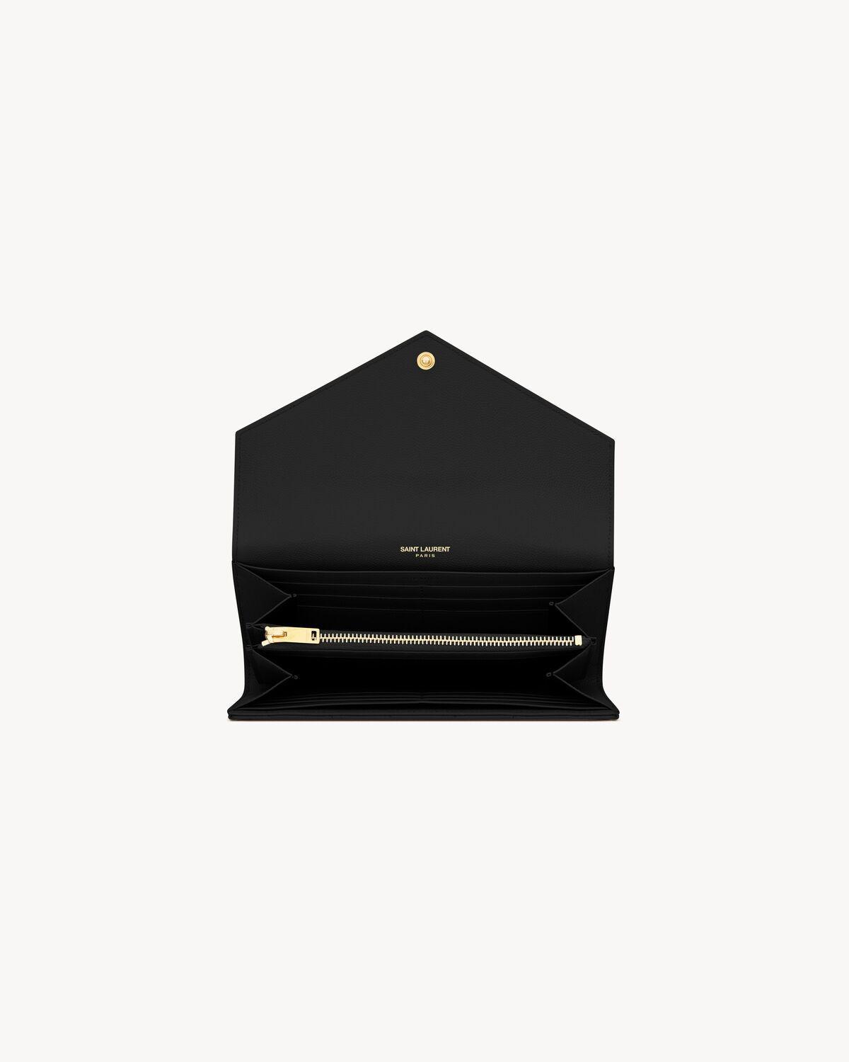 CASSANDRE MATELASSÉ large flap wallet in grain de poudre leather | Saint Laurent | YSL.com Product Image