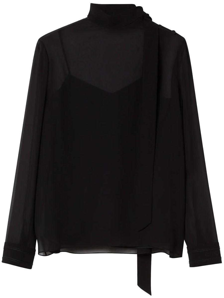 Top Light Silk Clothing In Black Product Image