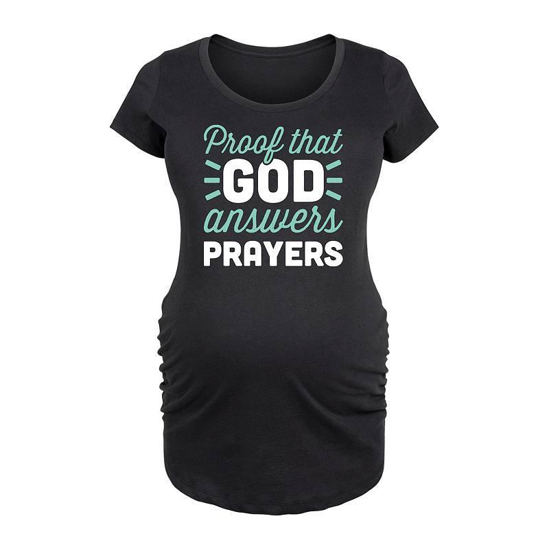 Maternity Proof That God Answers Prayers Graphic Tee, Womens Heather Grey Product Image