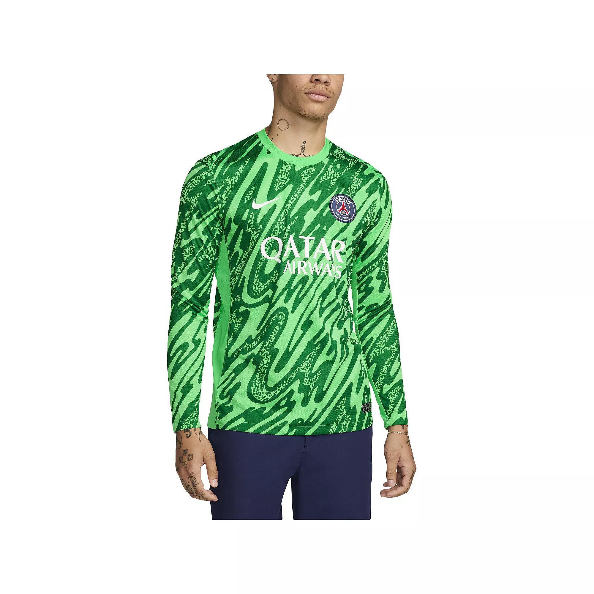 Men's Nike Green Paris Saint-Germain 2024/25 Goalkeeper Replica Stadium Long Sleeve Jersey,  Product Image