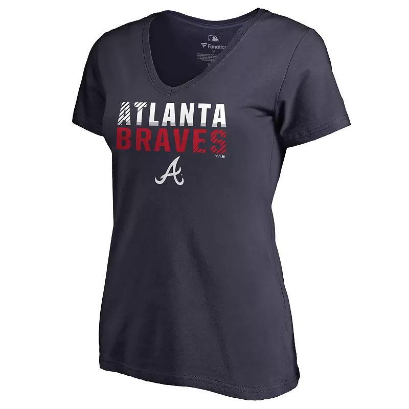Women's Navy Chicago Bears We Are Icon V-Neck T-Shirt, Size: 2XL, Blue Product Image
