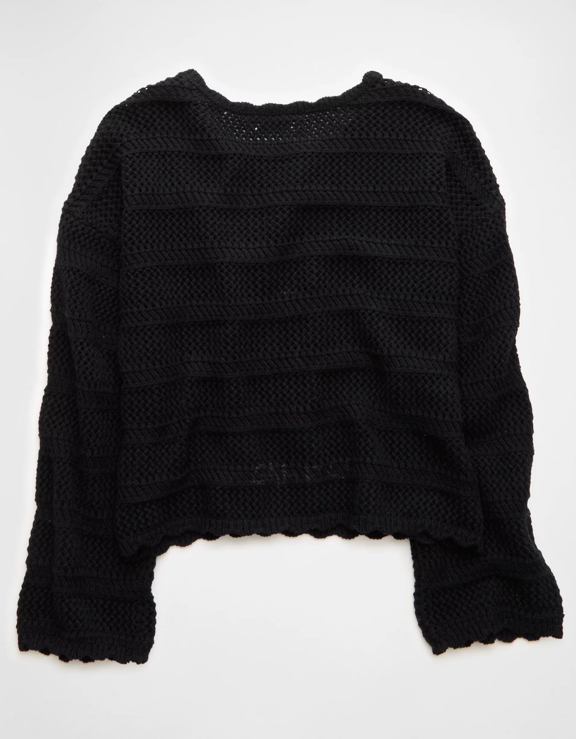 AE Cropped Crochet Sweater Product Image