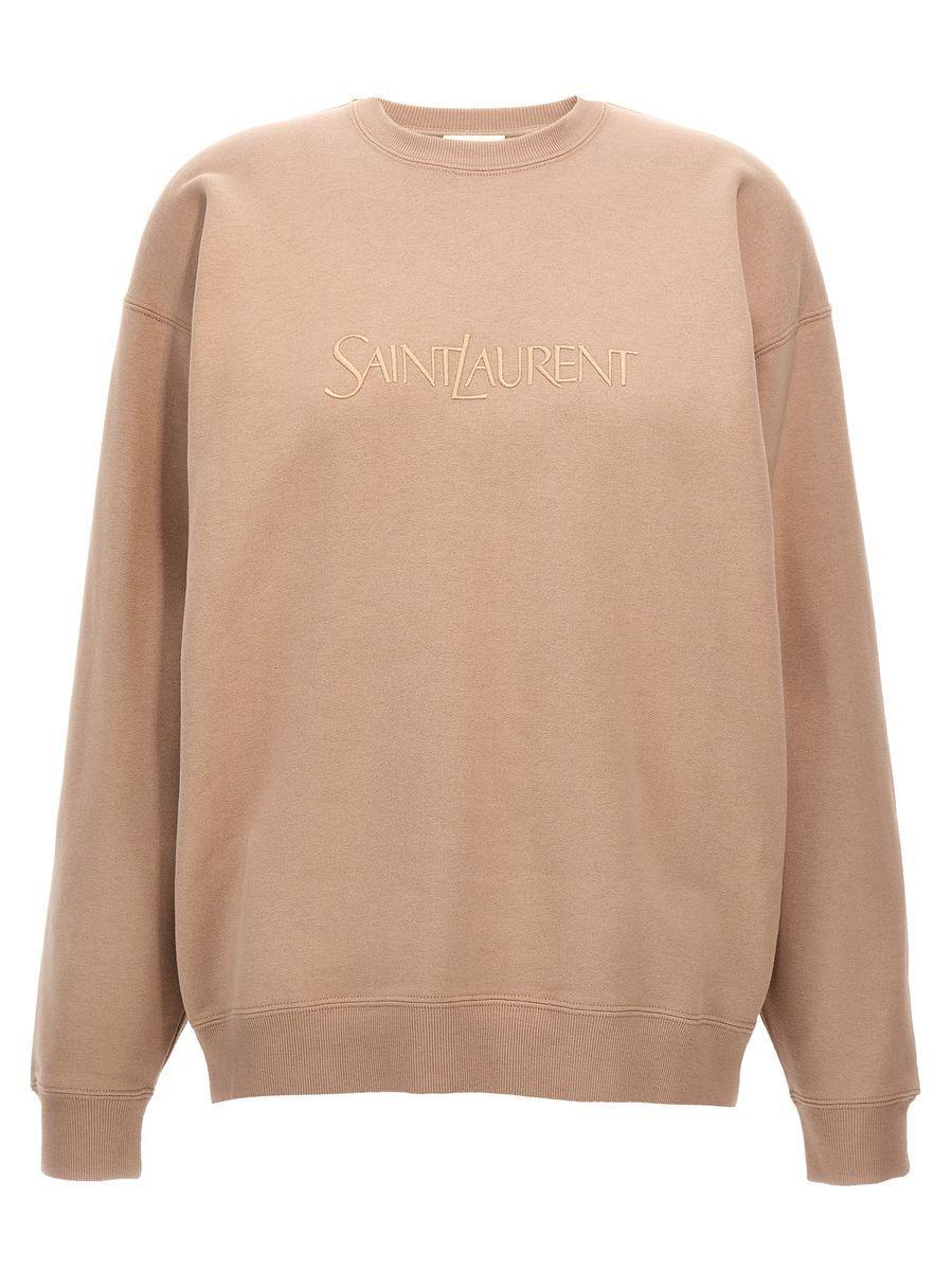 SAINT LAURENT Cotton Sweatshirt In Pink Product Image