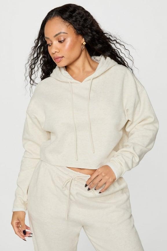 Cozy Fleece Everyday Cropped Hoodie Product Image