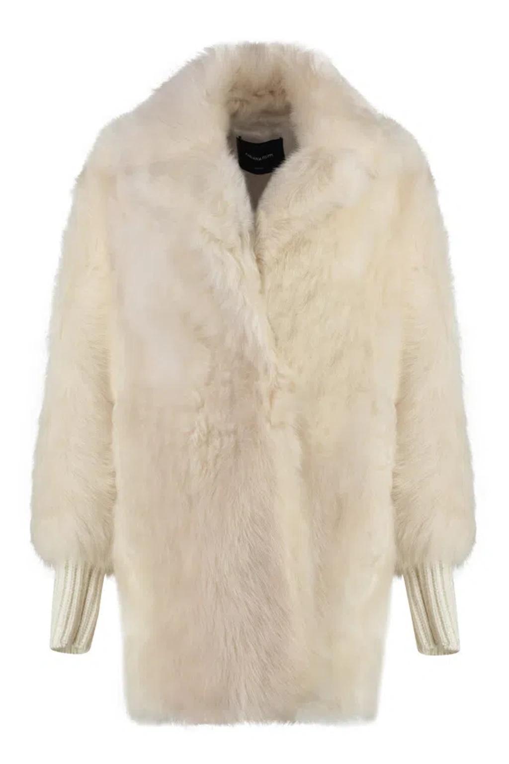 FABIANA FILIPPI Shearling Overcoat In Beige Product Image